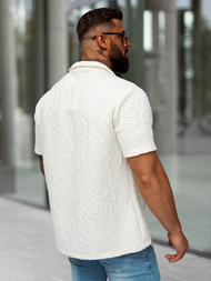 Vīriešu krekls ar īsām piedurknēm ecru OZONEE O/B2256