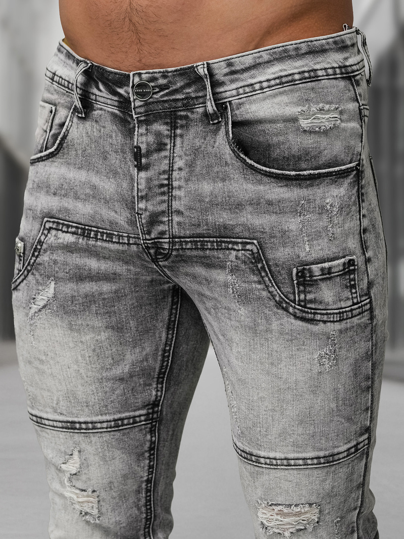 Vīriešu džinsi grafīta OZONEE NB/MP0163NZ