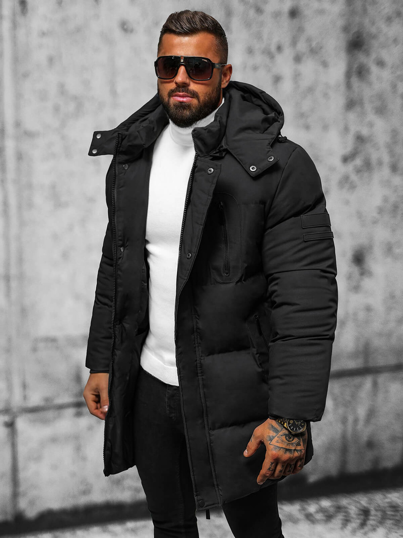 Vīriešu ziemas jaka melna OZONEE JS/5M3118/392