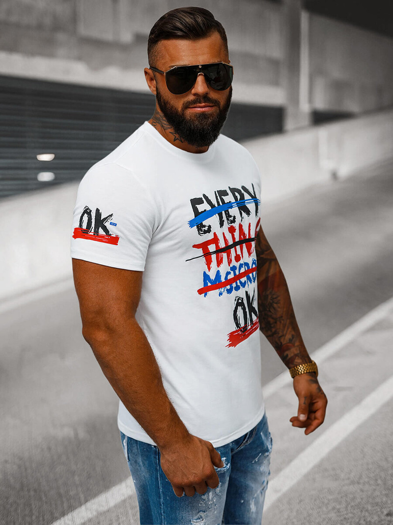 Vīriešu T-krekls balts OZONEE O/8T1266/1