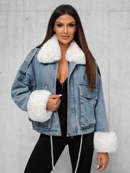 Sieviešu džinsu jaka debesu zila OZONEE JS/11Z8219Z