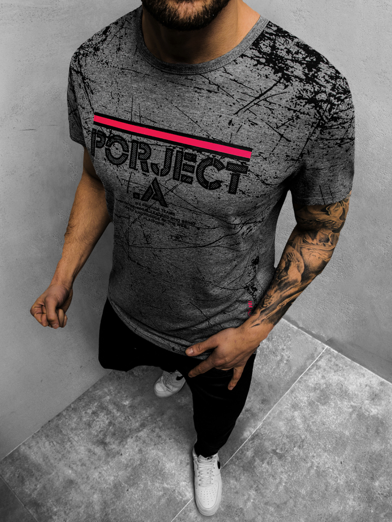 Vīriešu T-krekls grafīta OZONEE JS/SS10917Z