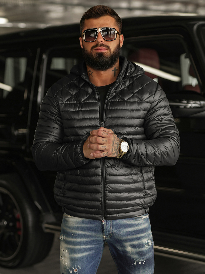 Vīriešu jaka melna OZONEE JS/16M9328/392BZ