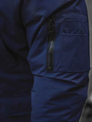 Vīriešu ziemas virsjaka tumši zila OZONEE JS/M2019/215