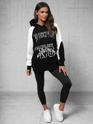 Džemperis ar kapuci melna OZONEE O/SWE23037Z