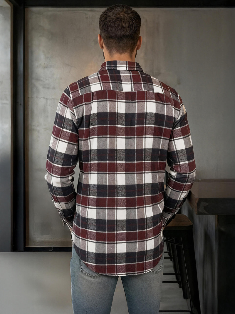 Vīriešu krekls bordosarkana OZONEE V/V174Z