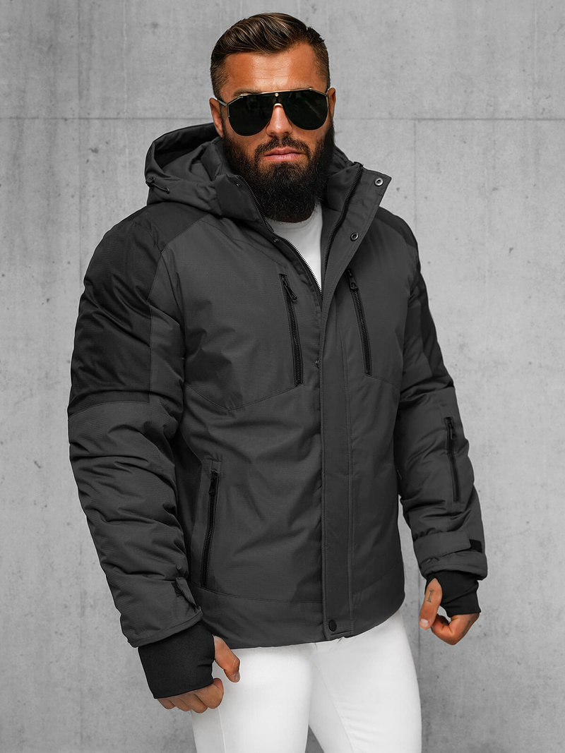 Vīriešu ziemas jaka grafīta OZONEE JS/91M9902/105Z