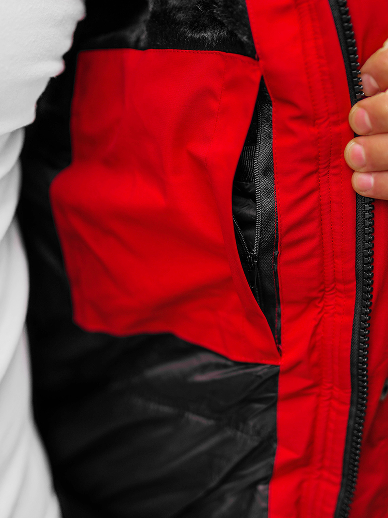 Vīriešu ziemas jaka sarkana OZONEE O/M798