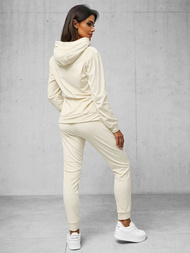 Sieviešu velūra treniņtērpa komplekts ecru OZONEE O/8C1175/155Z
