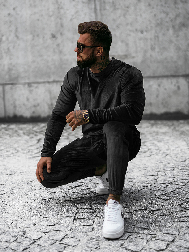 Vīriešu treniņtērps melns OZONEE O/D7516