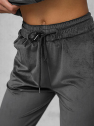 Sieviešu velūra treniņtērpa komplekts grafīta OZONEE JS/35C1610/5