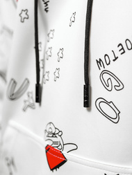 Vīriešu džemperis ar kapuci balta OZONEE JS/8B1223/1