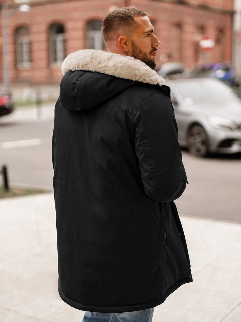 Vīriešu parka melna OZONEE JS/22M316/392Z