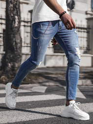 Vīriešu džinsi debesu zili OZONEE DP/0058