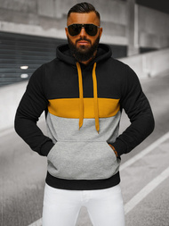 Vīriešu džemperis ar kapuci melna OZONEE JS/8B1320/3