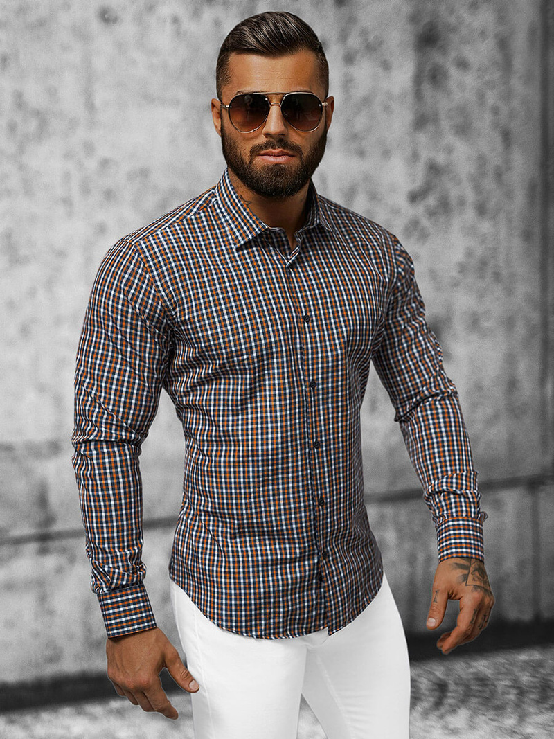 Vīriešu krekls krāsains OZONEE O/0422Z