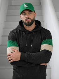 Vīriešu džemperis ar kapuci melna OZONEE JS/3B578