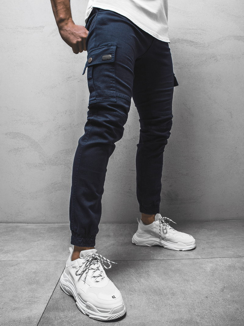 Vīriešu chino jogger bikses tumši zilas OZONEE G/2039