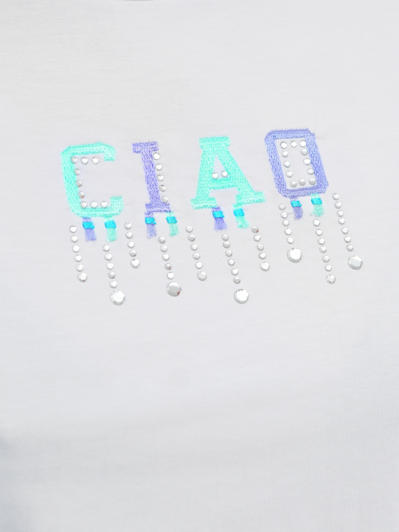 Sieviešu t-krekls balti-piparmētra OZONEE JS/RJ77542