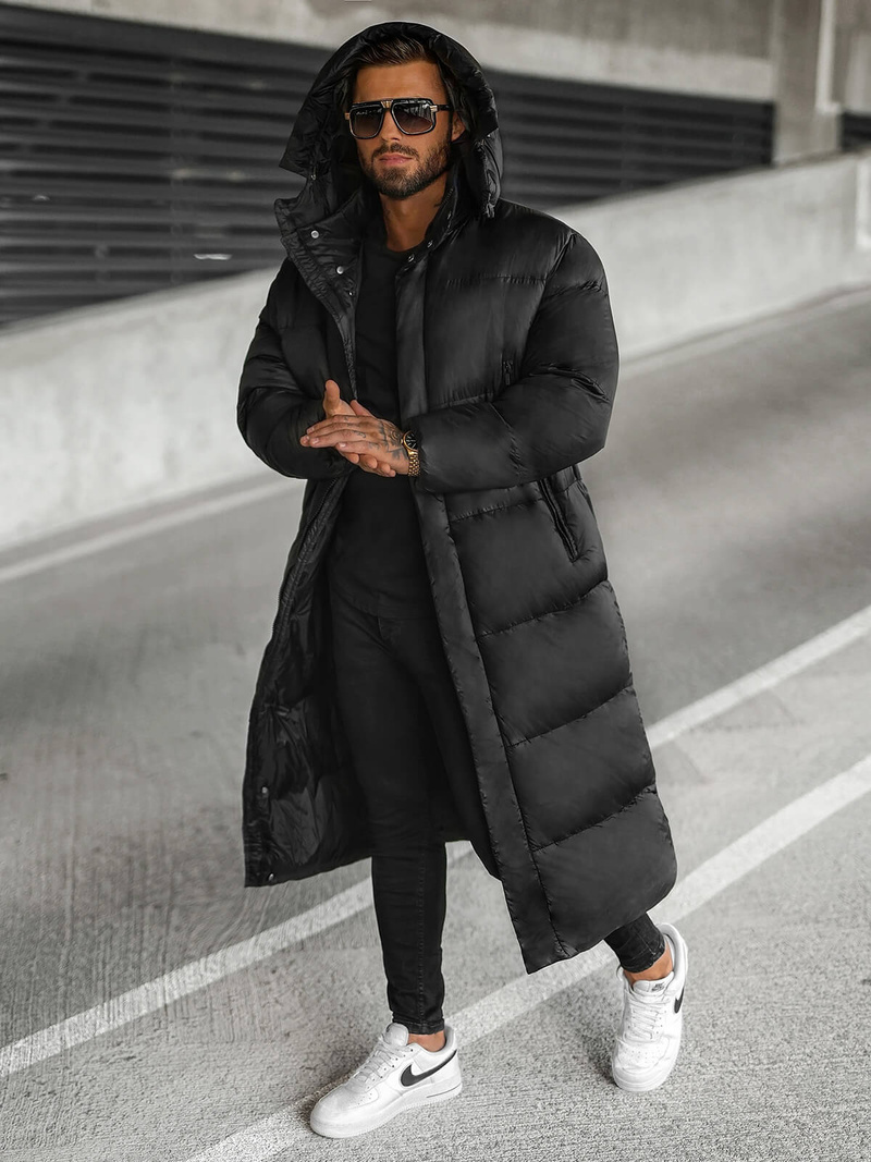 Vīriešu ziemas virsjaka melna OZONEE O/M3202Z