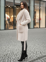 Sieviešu mētelis smilšu OZONEE JS/53M5200/155Z