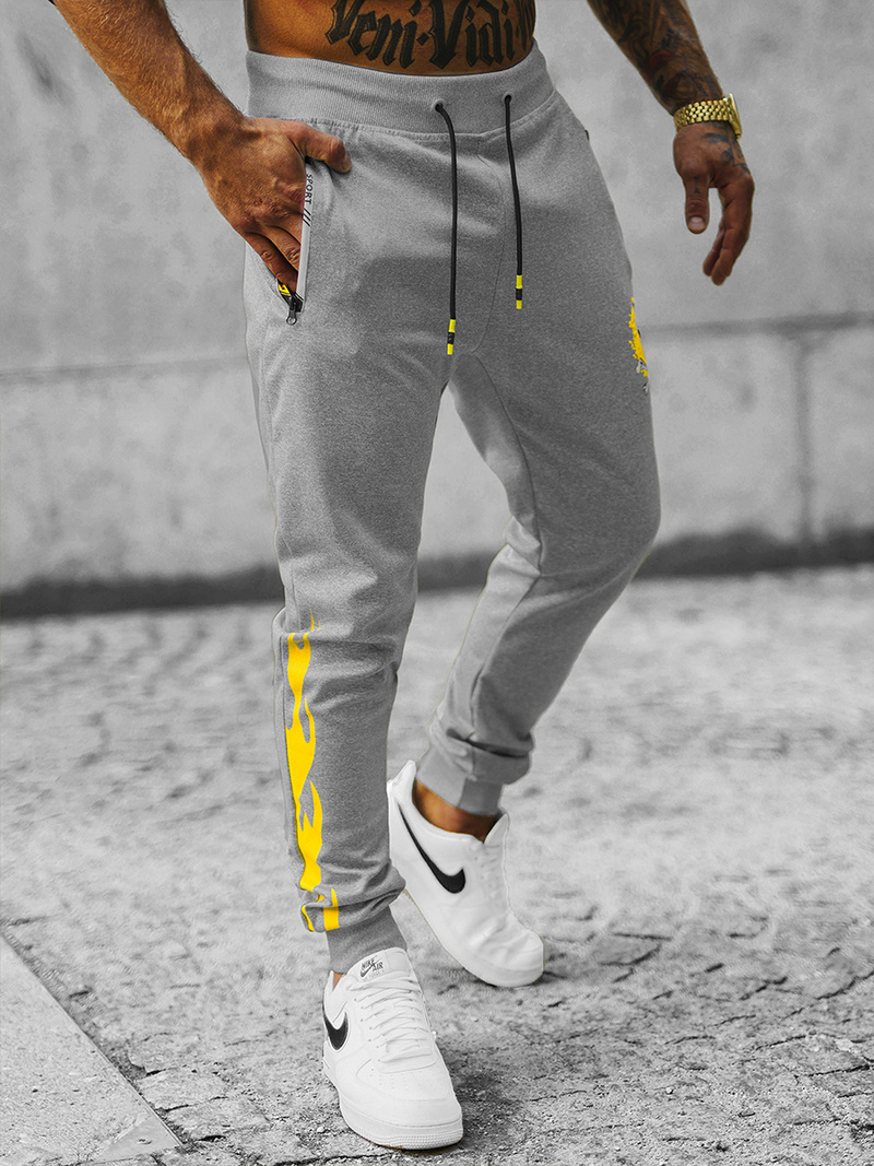 Vīriešu sporta bikses pelēkas OZONEE JS/K10237Z