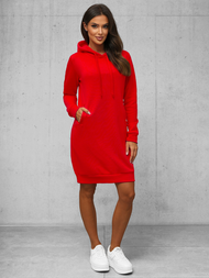 Sieviešu džemperis ar kapuci sarkans OZONEE JS/YS10005/18Z