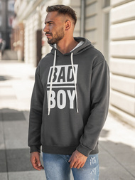 Vīriešu džemperis ar kapuci grafīta OZONEE JS/65B3909/5