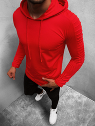 Vīriešu T-krekls ar garām piedurknēm ar kapuci sarkani OZONEE MECH/2148TZ 