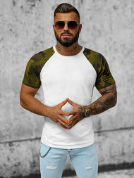 Vīriešu t-krekls balts-kamuflāžas OZONEE JS/8T82/2Z