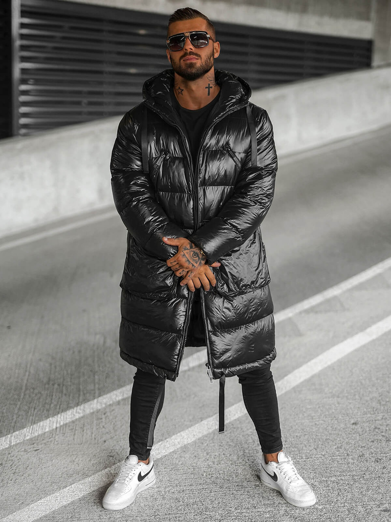 Vīriešu ziemas virsjaka melnā OZONEE O/M3205Z