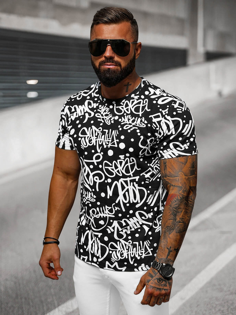 Vīriešu T-krekls Melns OZONEE JS/8T1216/3