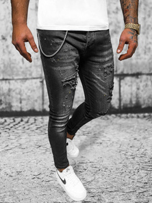 Vīriešu džinsi melni OZONEE O/MB465