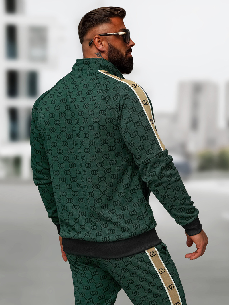 Vīriešu treniņtērps zaļš OZONEE O/FF5110AB