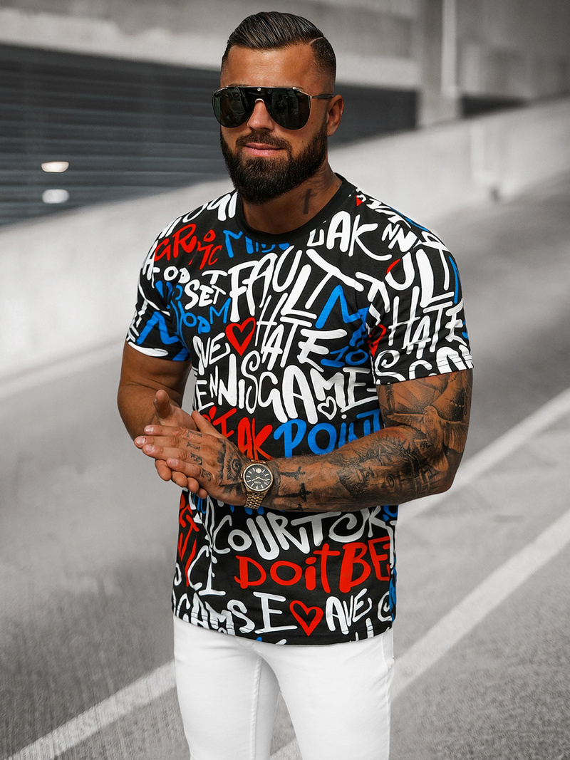 Vīriešu T-krekls Melns OZONEE O/T1271/3