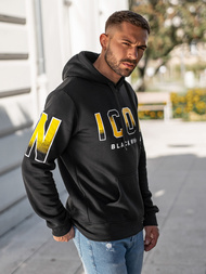 Vīriešu džemperis ar kapuci melna OZONEE JS/8B1739/3