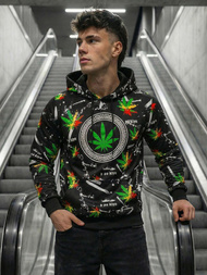 Vīriešu džemperis ar kapuci melns OZONEE O/B269Z