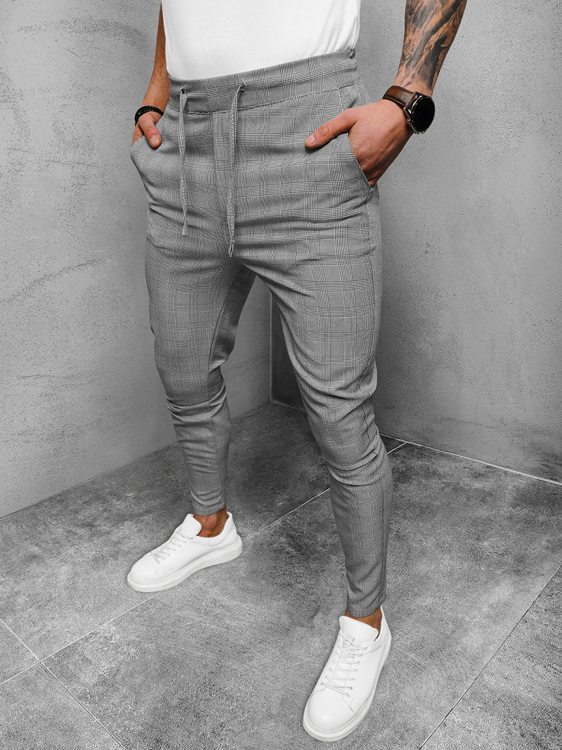 Vīriešu chino bikses pelēki OZONEE DJ/2281/22