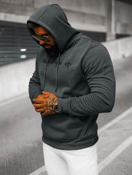 Vīriešu džemperis ar kapuci grafīta OZONEE JS/27B6512/5