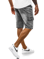 Vīriešu džinsa šorti grafīta OZONEE RF/HY330/1