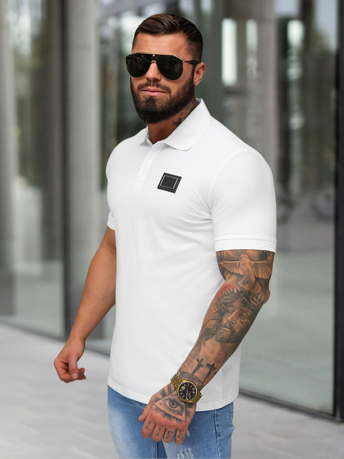 Vīriešu polo krekls balts OZONEE NB/MT3124