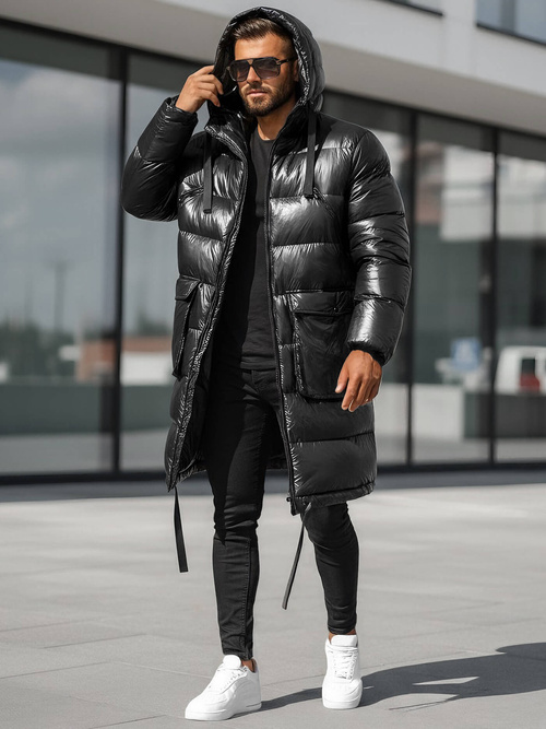 Vīriešu ziemas virsjaka melnā OZONEE O/M3205Z