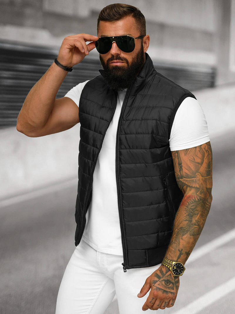 Vīriešu veste melna OZONEE JS/MY77Z