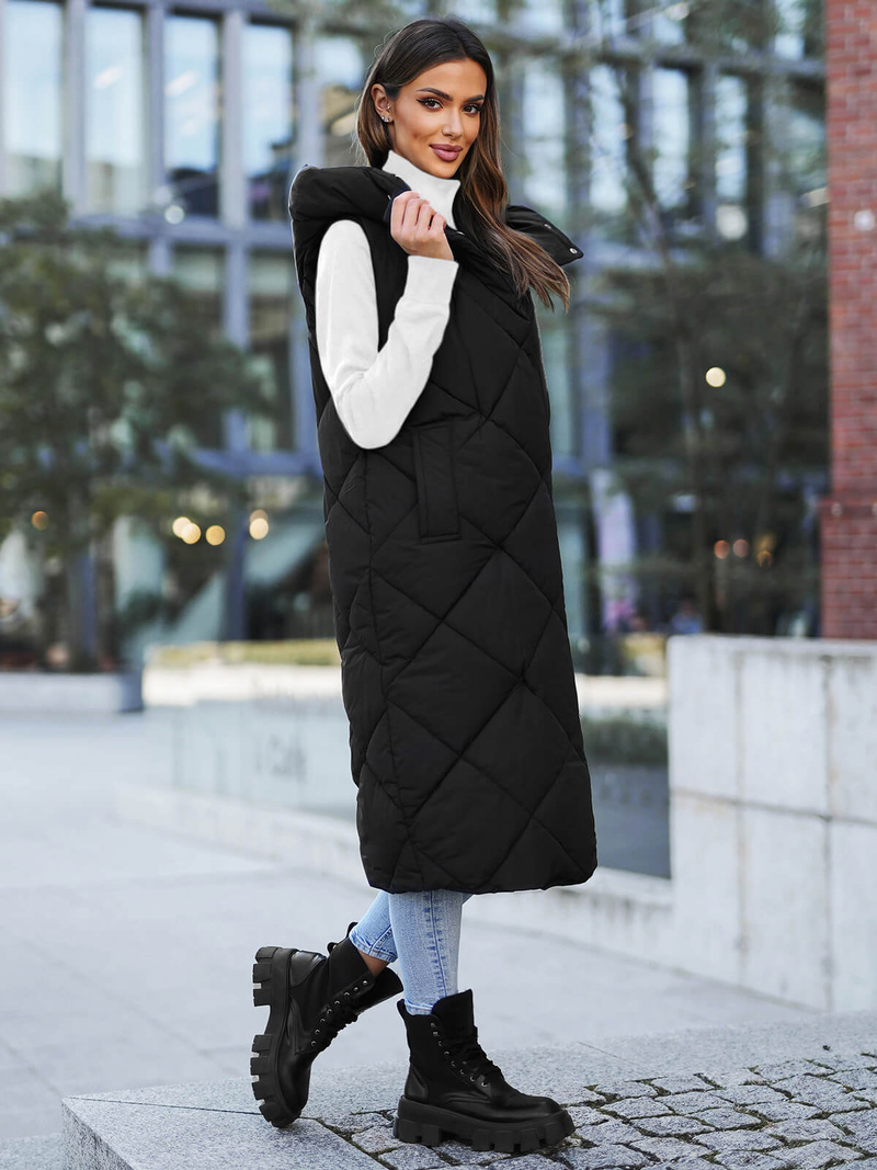 Sieviešu veste melna OZONEE JS/5M3165/392