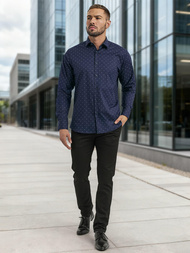 Vīriešu krekls tumši zila OZONEE V/V181