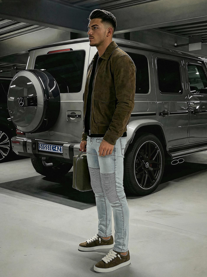 Vīriešu džinsi gaiši debesu zili OZONEE O/EM8889Z