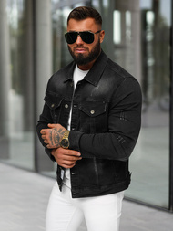 Vīriešu džinsu jaka melna OZONEE NB/MJ514N