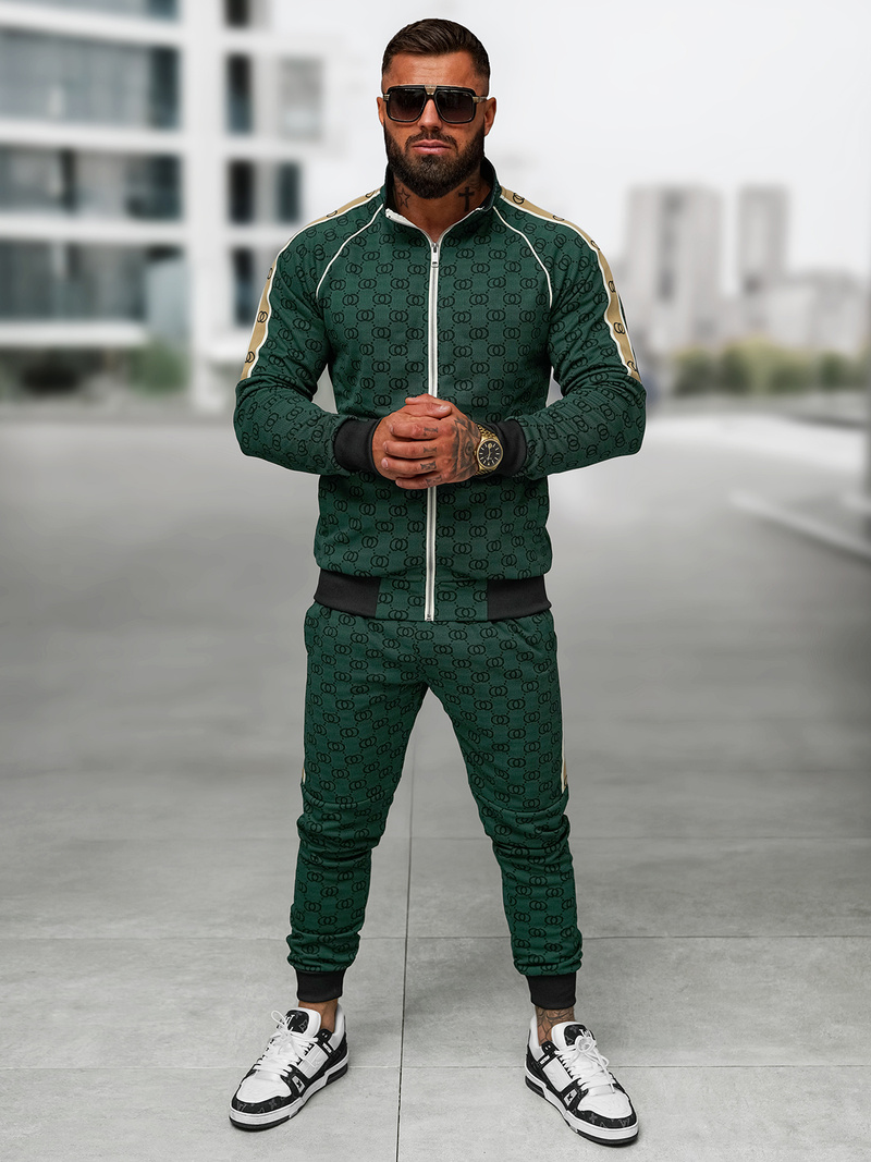 Vīriešu treniņtērps zaļš OZONEE O/FF5110AB