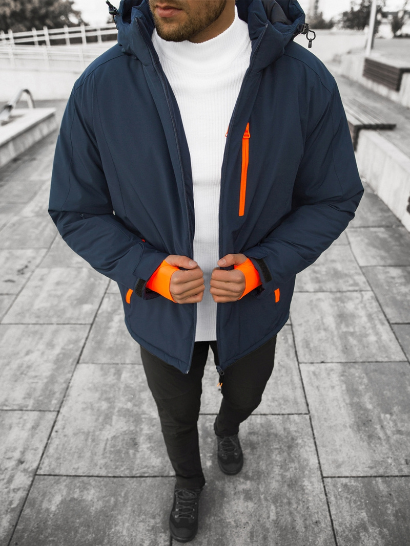 Vīriešu ziemas virsjaka tumši zila OZONEE JS/HH011/50Z