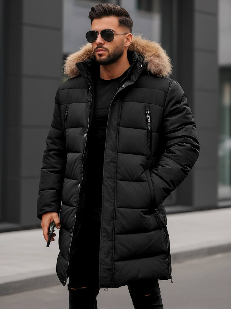 Vīriešu parka melna OZONEE JS/25M9803/392Z